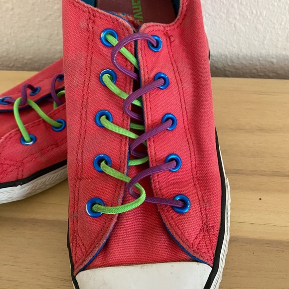 Converse Kids' Sneakers with Blue and Green Accents - Picture 2 of 6